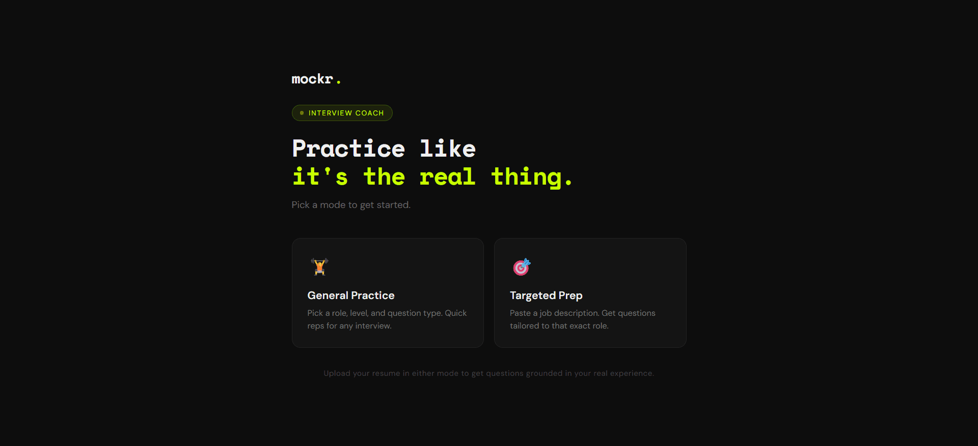 Mockr (Tool · AI Interview Practice)
